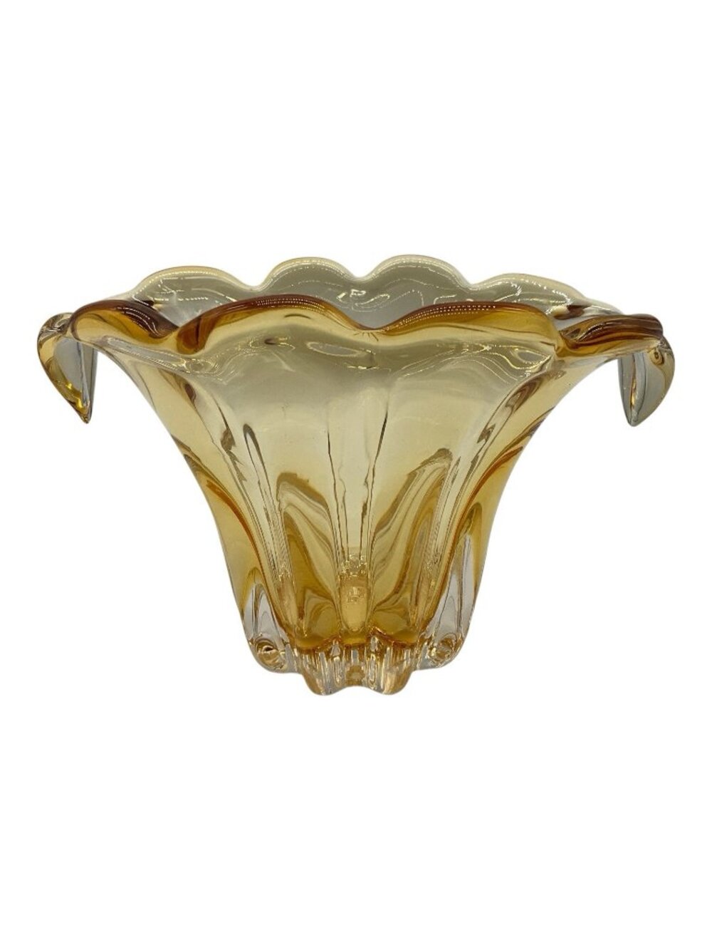 Mid Century Murano For Telefora Waterfall or Tulip Flower Bud Vase 1960s/1970s